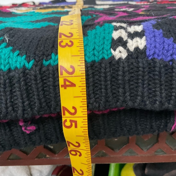 Christina Vintage Multi-Color Unique Designs Diamond Pattern Back Knit Sweater S - Picture 15 of 15